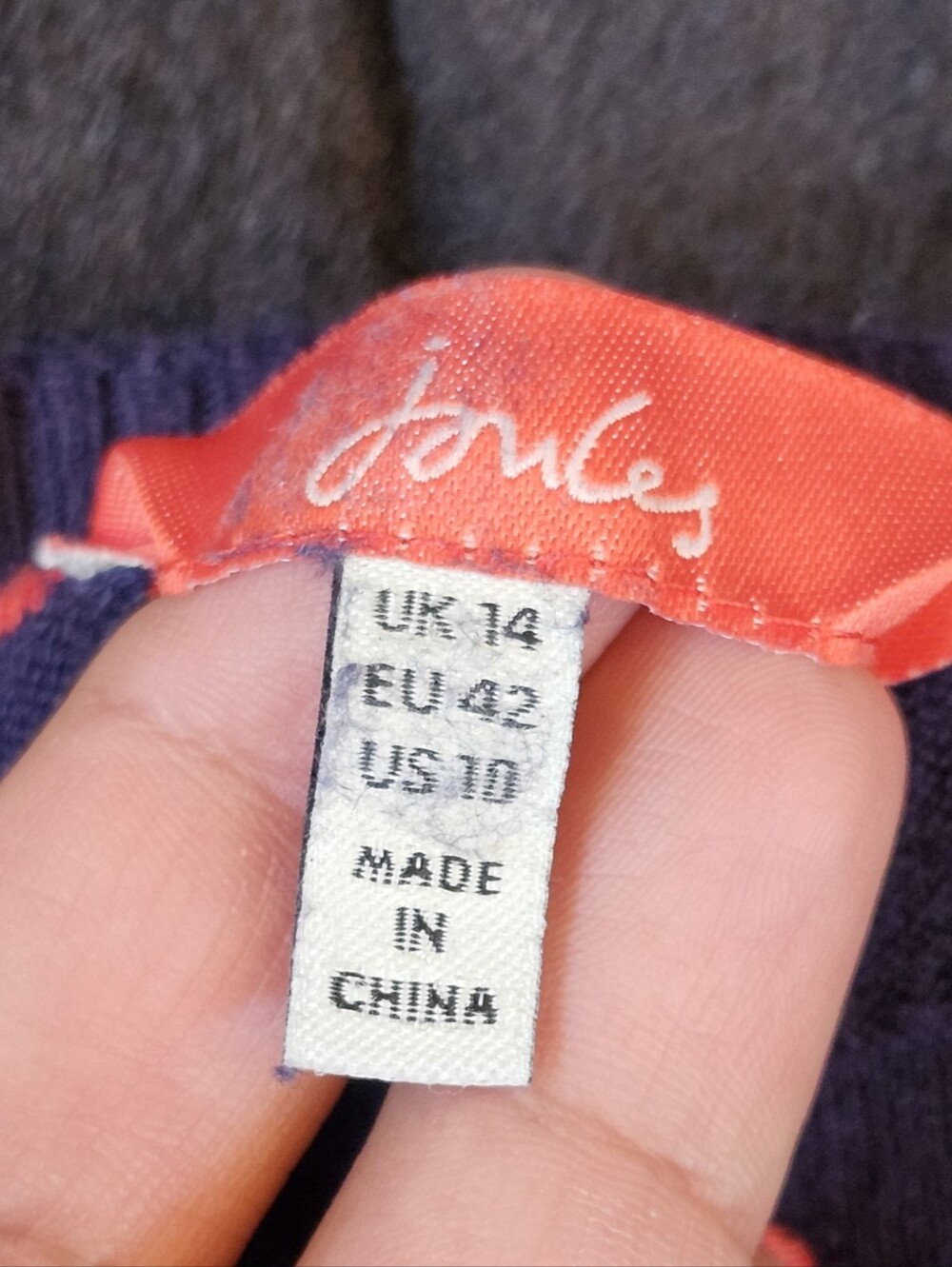 Joules Women Miranda Knitted Intarsia Crew Neck Jumper - Navy Dog- size 14 UK - Picture 7 of 9